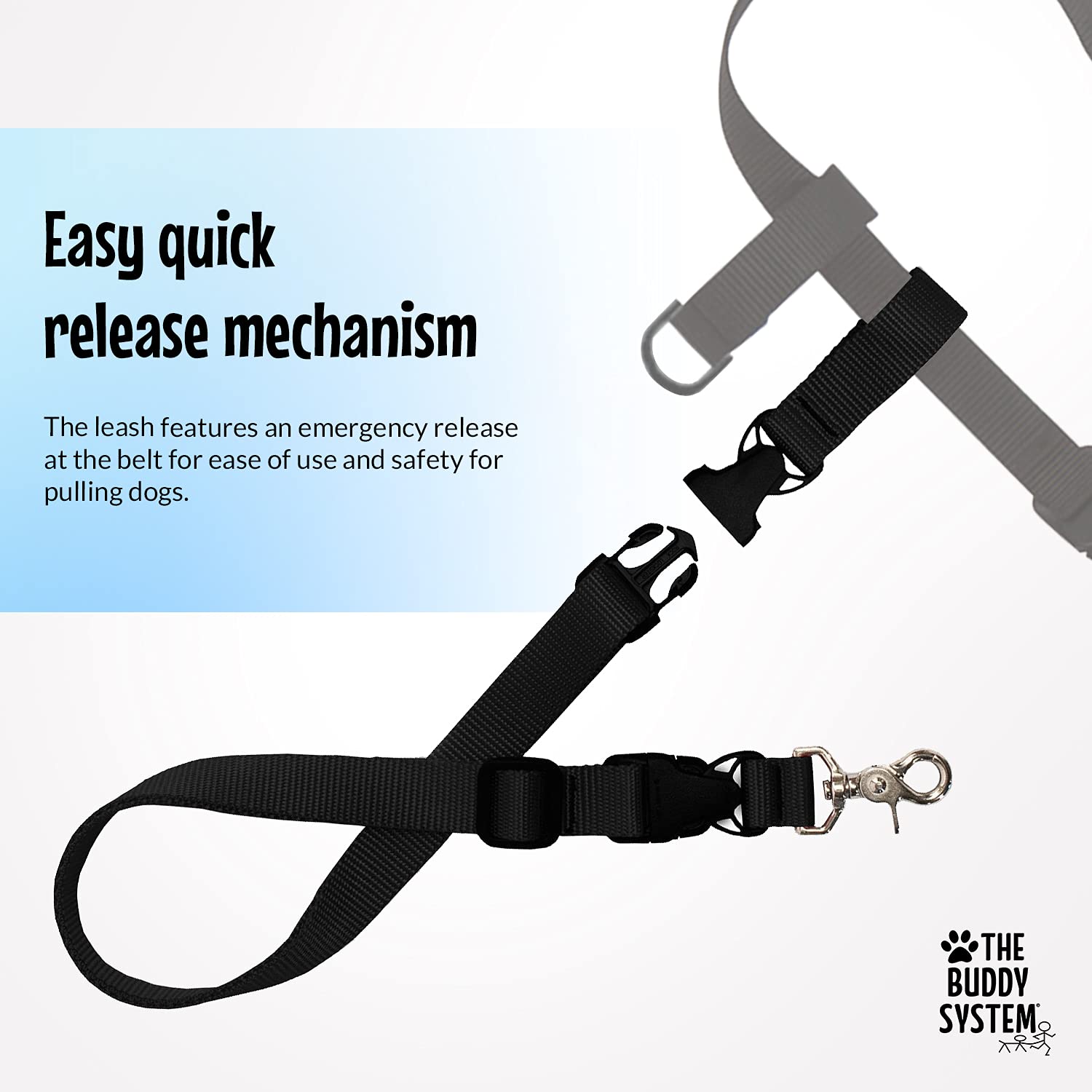 The Buddy System Adjustable Hands Free Dog Leash, Hand-Free Leash For Running, Jogging, Walking, Hiking And Training Service Dog
