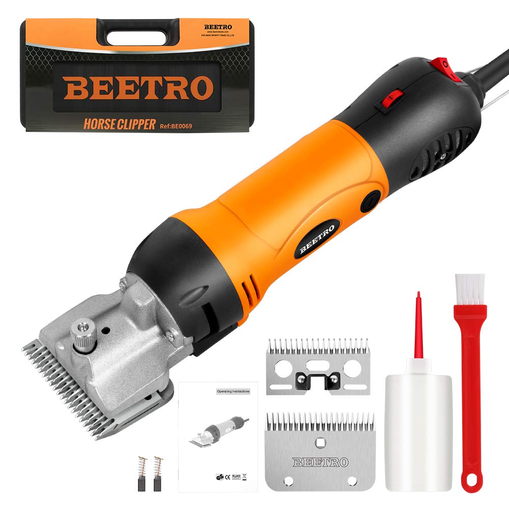 Beetro 500W Electric Professional Horse Shears, 6 Speeds Animal Grooming Clippers For Horse Equine Goat Pony Cattle, With An Ext