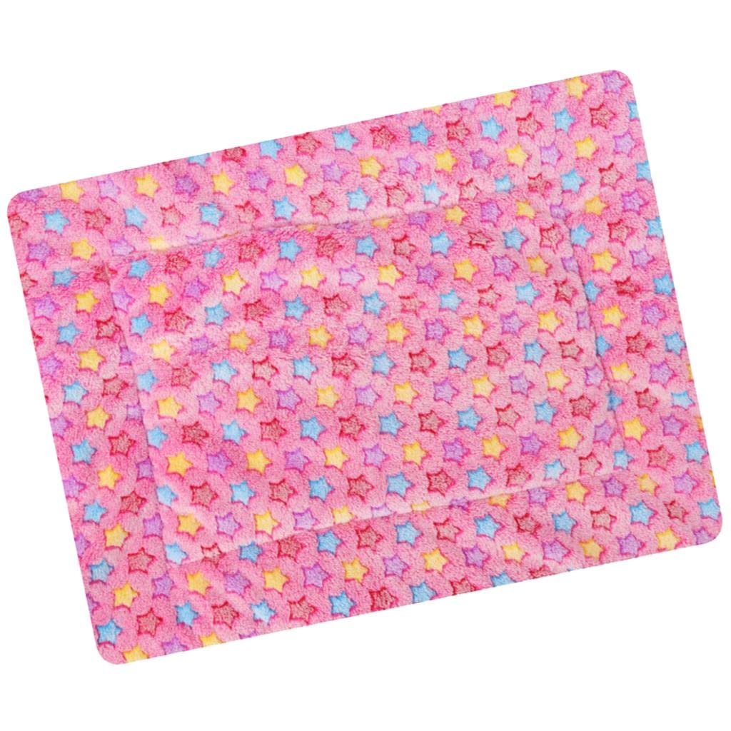 ZOOMELLA Winter Dog Warm Blanket Coral Fleece Puppy Cat Sleep Mat Pink50x50cm|Sheets & Pillowcases|Home & Garden
