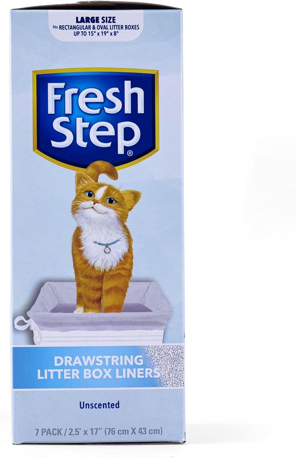 Fresh Step Drawstring Cat Litter Box Liners, Unscented, Size Large, 30' X 17' | Kitty Litter Bags - 7 Count - 36 Pack, Cat Litter Liners For All Cats To Keep Your Home Clean