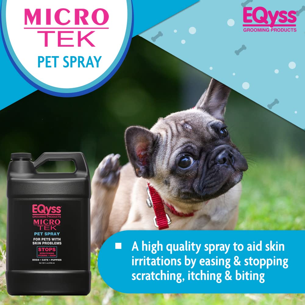 Eqyss Micro-Tek Pet Itch Relief Spray - Soothes Skin, Stops Itching - 1 Gallon for Cats & Dogs