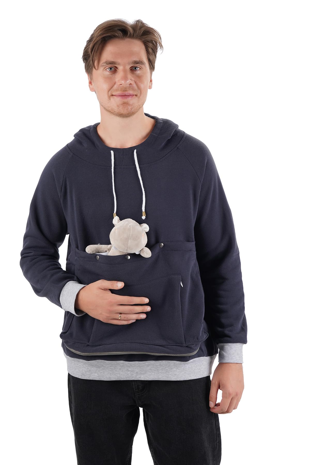 Cat Dog Carrier Hoodie Big Pet Pouch Sweatshirt Puppy Kitten Holder Carrier Pullover Top Kangaroo Unisex Hoodies (Adult, Medium,