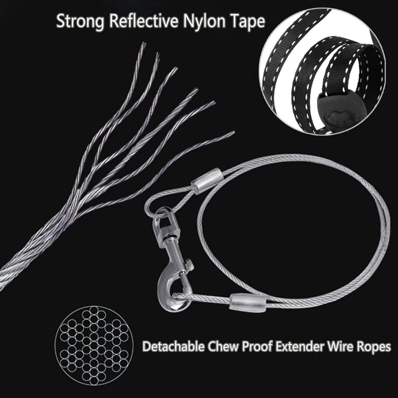 Crown Paws 16Ft Retractable Dog Leash For Large Breed Dogs Up To 110 Lbs With A Detachable Chew Proof Extender Wire Ropes (Pink