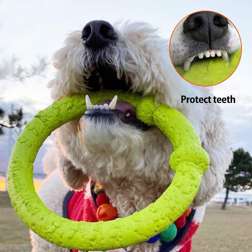 Laroo Dog Toys For Aggressive Chewers,Floatable Dog Flying Disc,3 Sizes Dog Tug Toy,Interactive Dog Toys