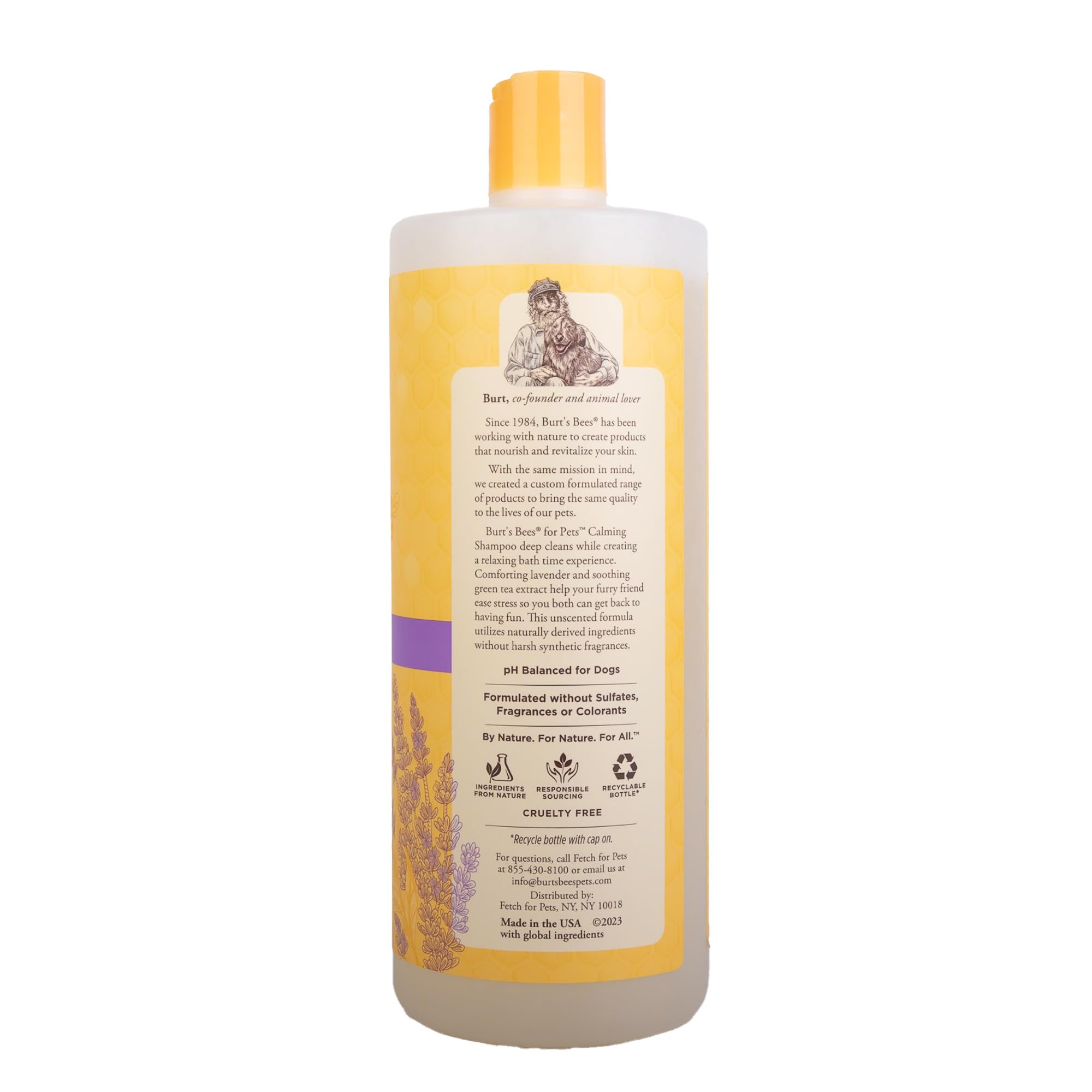 Burt'S Bees For Pets Natural Calming Dog Shampoo | Soothes, Calms & Revitalizes Dog'S Coats | Dog Shampoos Made With Lavender And Green Tea | Ph Balanced For Puppies - Made In Usa, 32 Oz