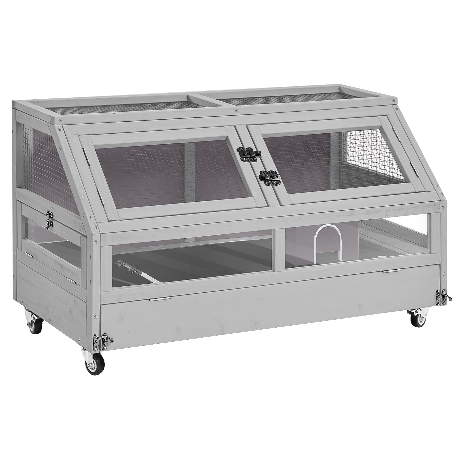 Gutinneen Guinea Pig Cage, Hamster Cage With Chew-Proof Aluminum Edges & Leak-Proof Pvc Layer, Small Animal Cage With 4-Wheel De