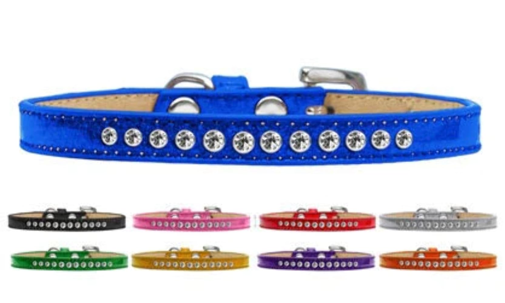 Dog, Puppy & Pet Ice Cream Collar, Clear Crystal Rimsets Orange 8