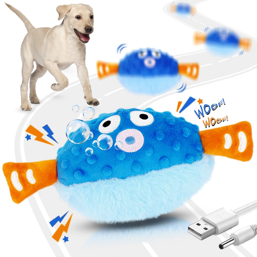 AVYDIIF Interactive Dog Toys Rechargeable Moving Puppy Toys to Keep Them Busy, Touch Activated Puppy Toys, Puppy Dog Birthday Gi