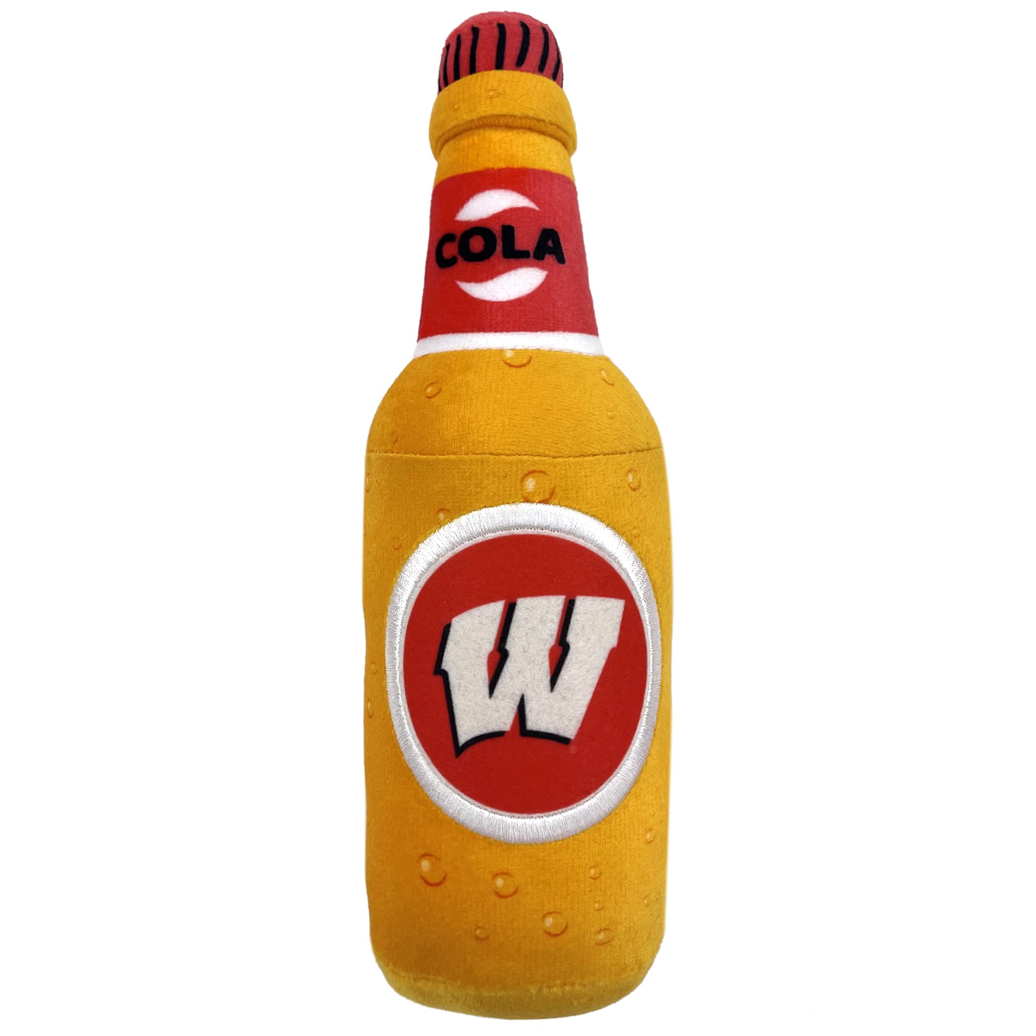 Pets First Ncaa Wisconsin Badgers Beer Bottle Plush Dog & Cat Squeak Toy- Cutest Stadium Soda Bottle Snack Plush Toy For Dogs & 