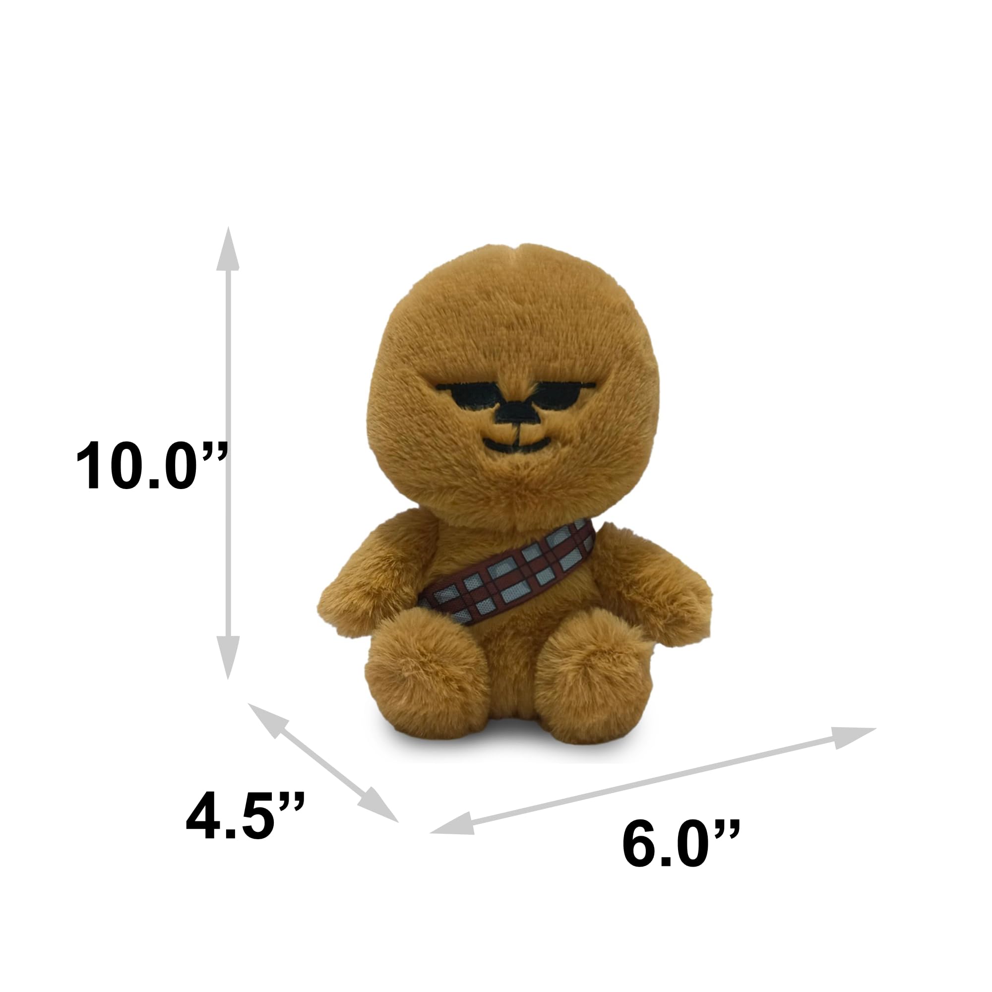 Star Wars Squeaky Plush Dog Toy for Large, Medium & Small Dogs, Chibi Chewbacca Sitting Pose, 4.5 x 6