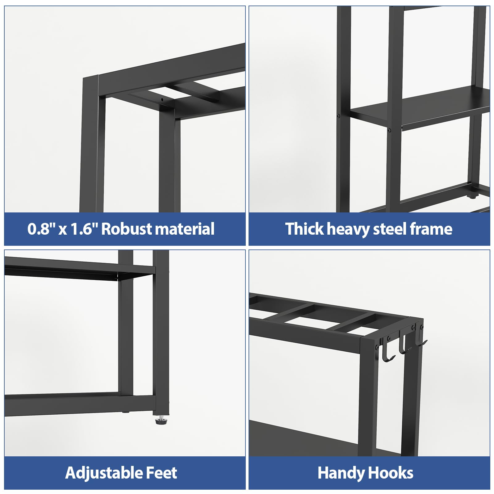 Livofloral 10-20 Gallon Fish Tank Stand with Storage Shelf, Aquarium Stand Measuring 24.8 W x 9.5 D x 30.1 H with Hooks,Heavy Du