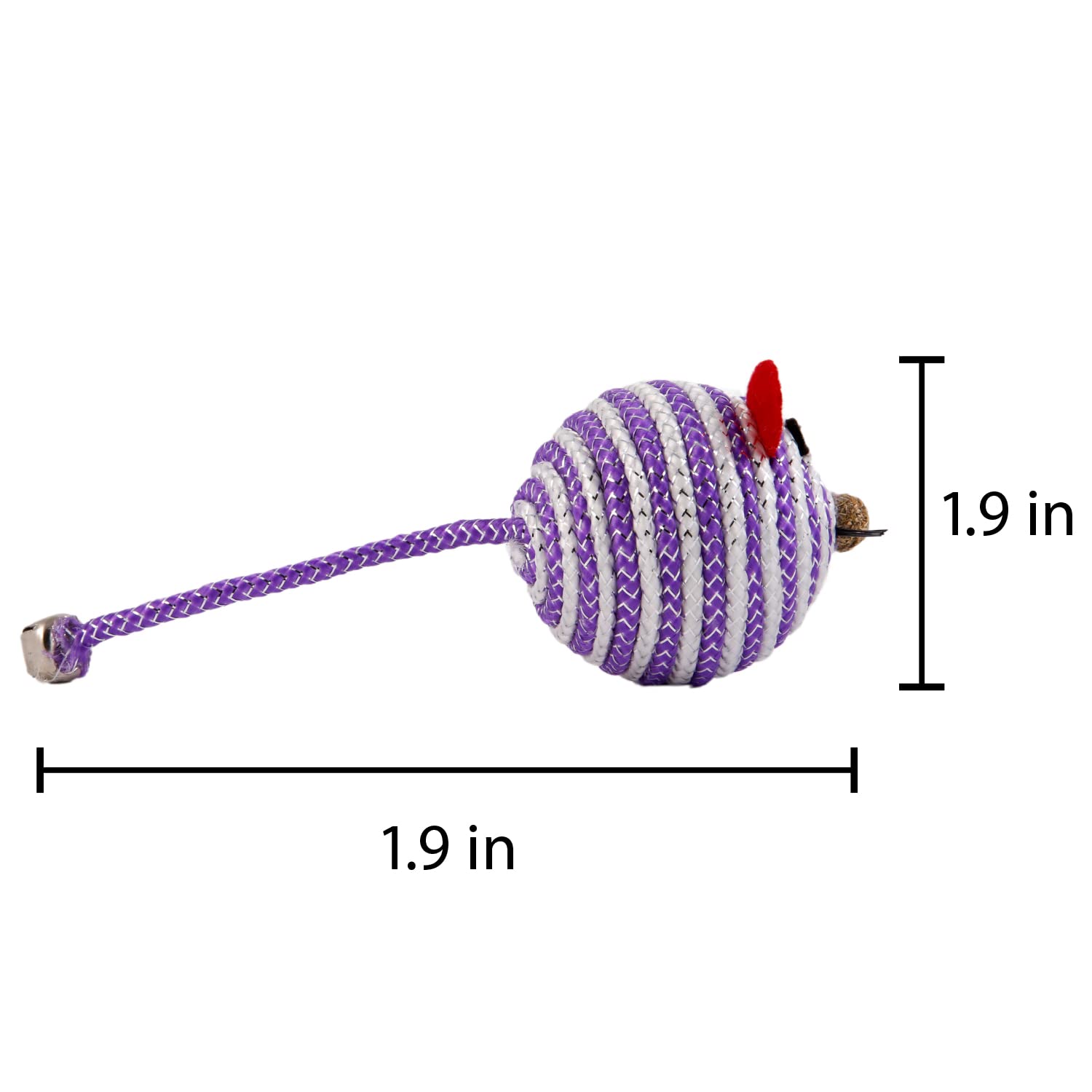 Hartz Cattraction Bell Mouse Cat Toy With Two Silver Vine & Catnip Sisal Mice - 2 Pack, All Breed Sizes