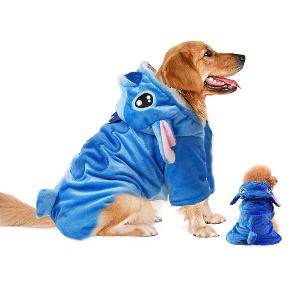 Pet Costume,Gimilife Dog Hoodie,Pet Xmas Pajamas Outfit, Pet Coat For Small Medium Large Dogs And Cats,Pet Disney Stitch Cartoon,Halloween And Winter -Xl