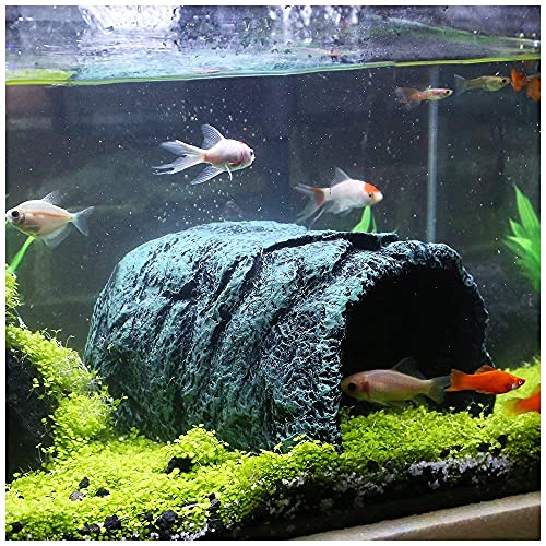 Reptile Rock Hide Cave Natural Hideout For Reptiles/Small Lizards/Turtles/Fish/Amphibians/Bearded Dragon Tank Accessories