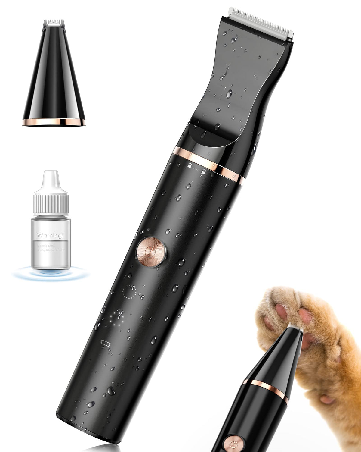 Oneisall 2 Speed Cat Clippers With Double Blades, Cordless Small Cat Paw Trimmer, Low Noise For Trimming Dog'S Hair Around Paws, Eyes, Ears, Face, Rump-Black