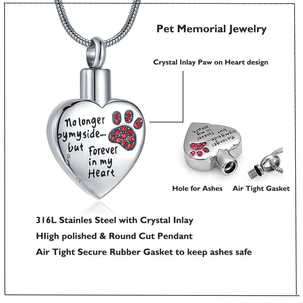 Rimzviux Pet Urns For Dog Ashes Cremation Jewelry For Ashes For Dog Cat Ashes Necklace Heart Locket Urn Necklace With Snake Chain (Rugby)