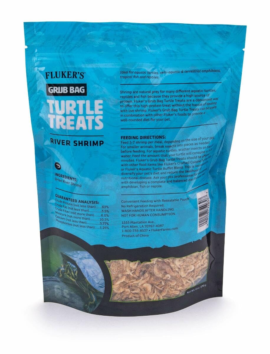 Flukers Grub Bag Turtle Treat - River Shrimp, 6-Ounces