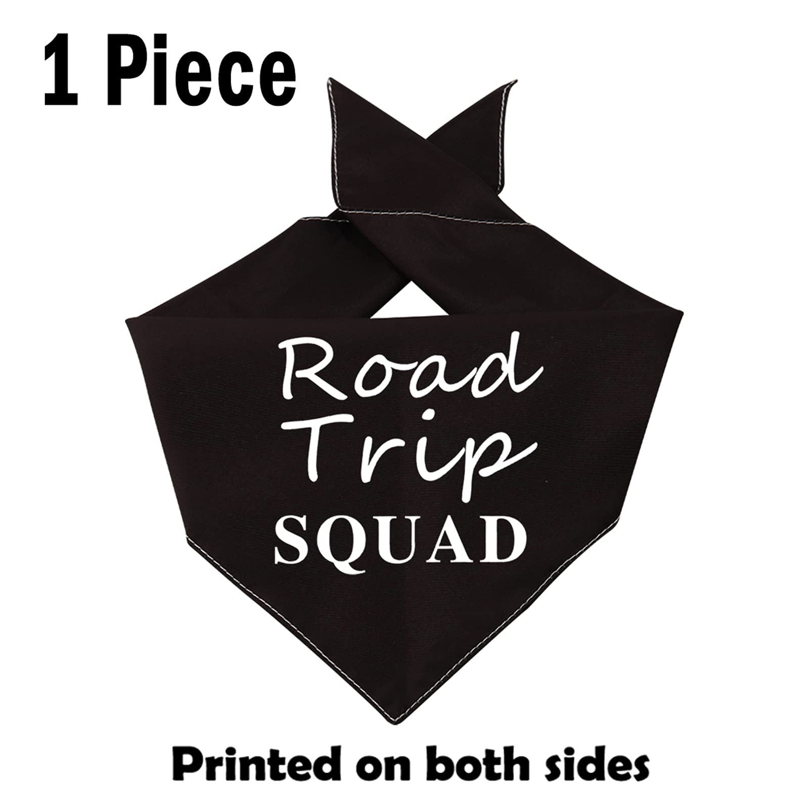 1 Piece Road Trip Squad Funny Dog Bandana Camping Dog Bandana Funny Dog Bandana (Road Trip Squad Black)