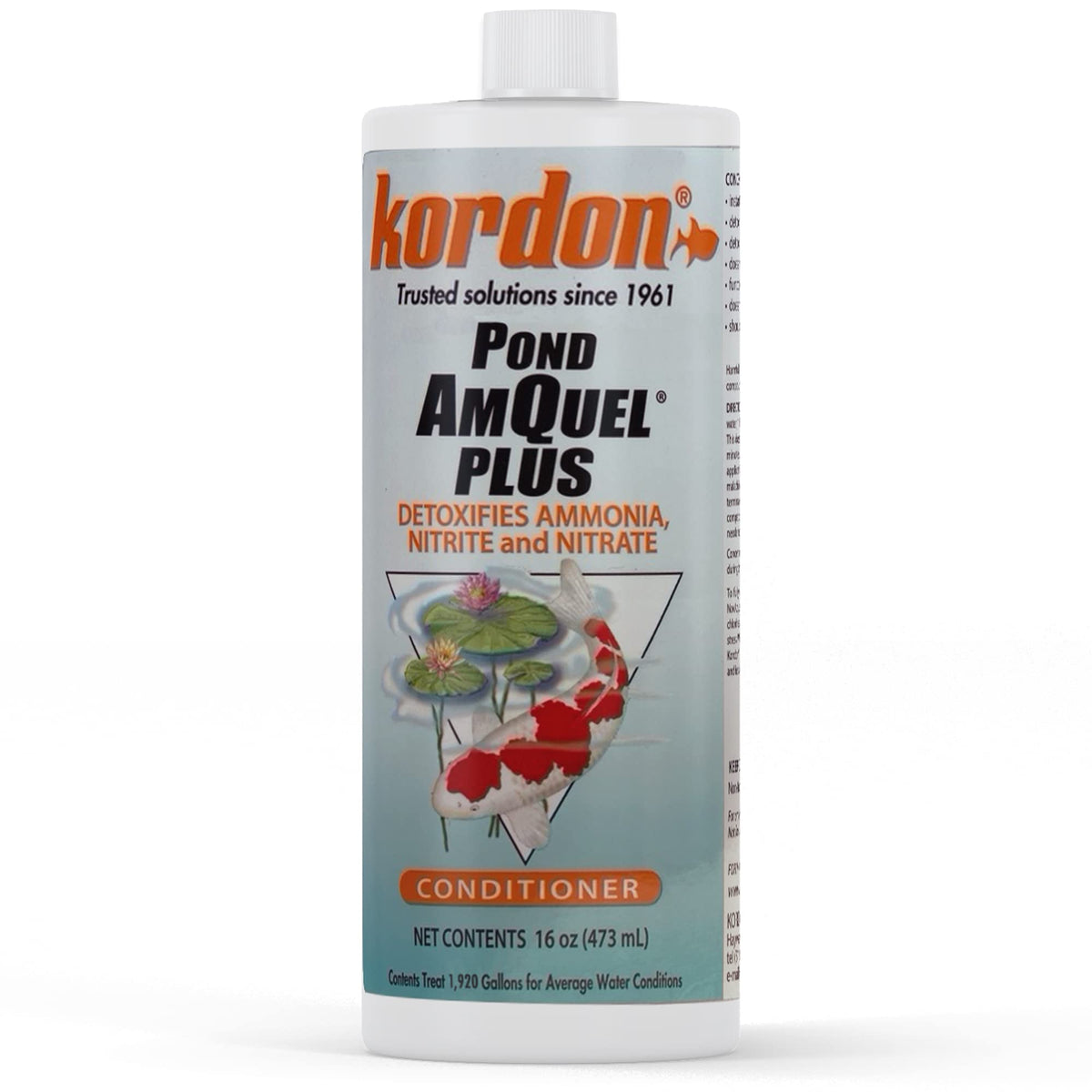 Kordon #30016 Pond Amquel Plus For Aquarium, 16-Ounce