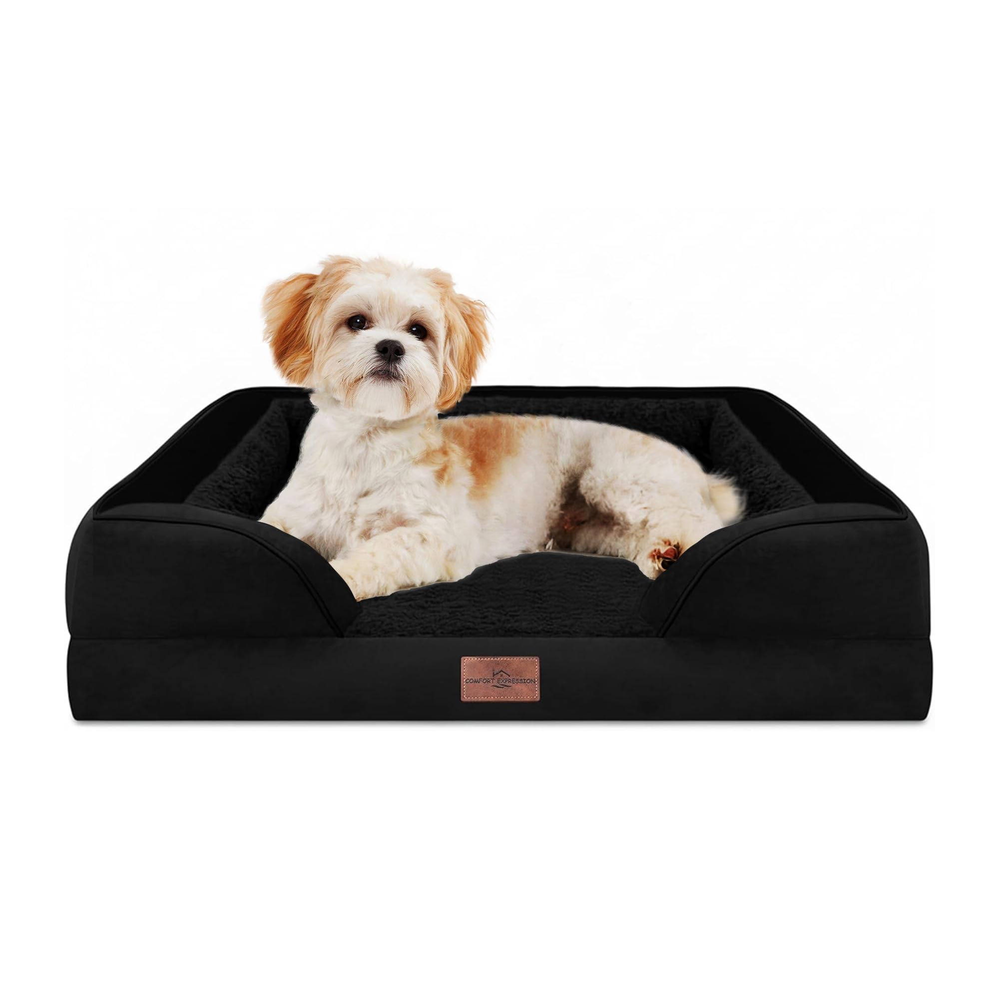 Comfort Expression Orthopedic Dog Bed for Medium Dogs 28x19 Inch, Waterproof Supportive Egg Crate Foam Medium Pet Bed with Remov
