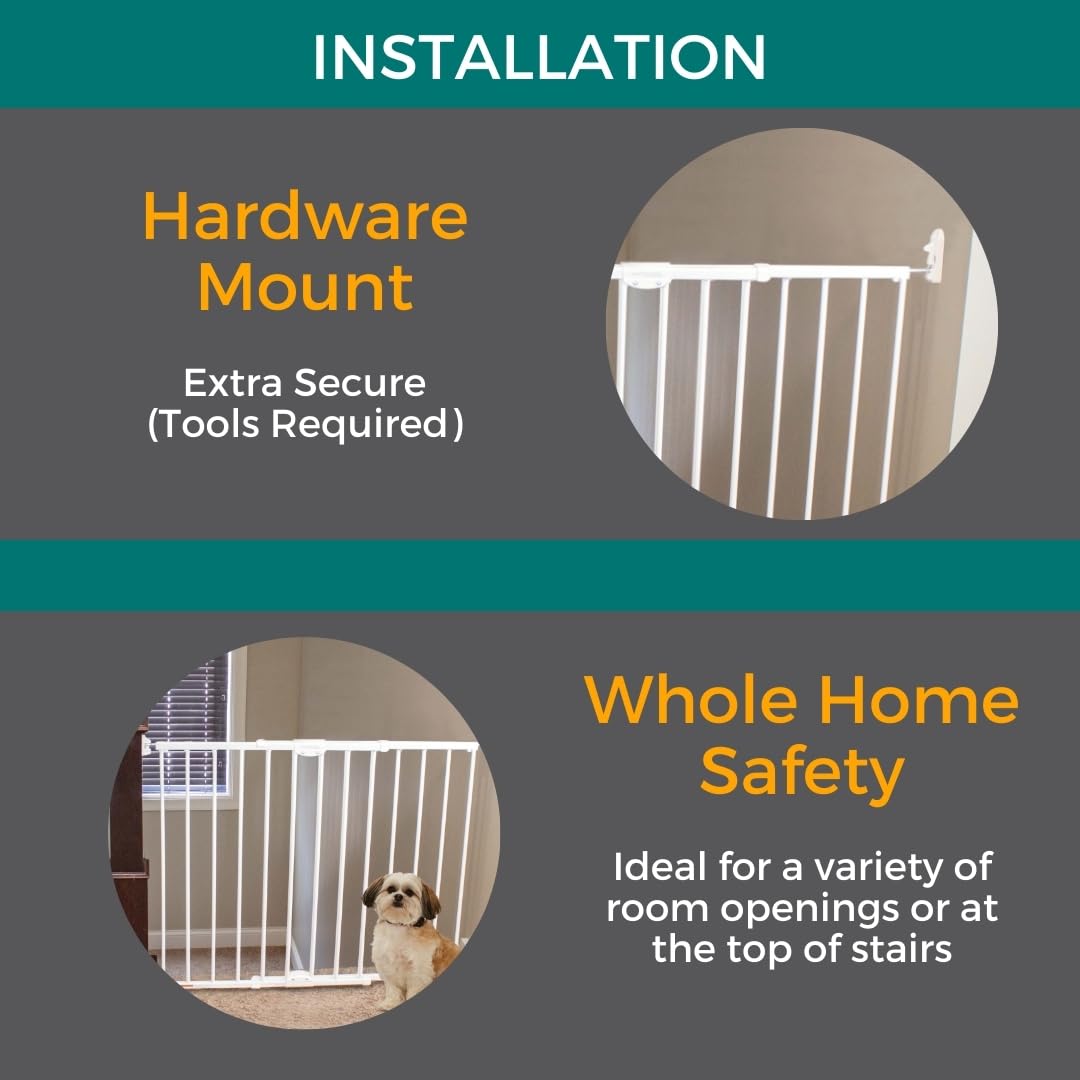Mypet Clearpath Wide Staircase & Hallway Pet Gate With Hardware Mount. 31' Tall, 28.7'-47.9' Wide.