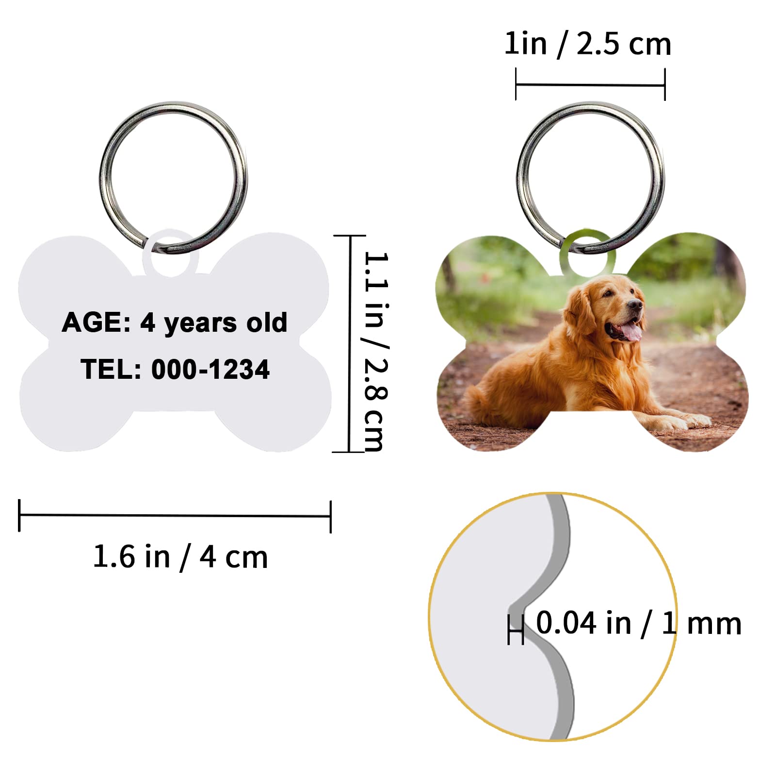 50 Pcs Sublimation Blank Dog Tags Bone Shaped Diy Double Sided Aluminum Dog Id Tags Bone Shaped Pet Name Tags Dog Collar Tags With Dogs And Cats