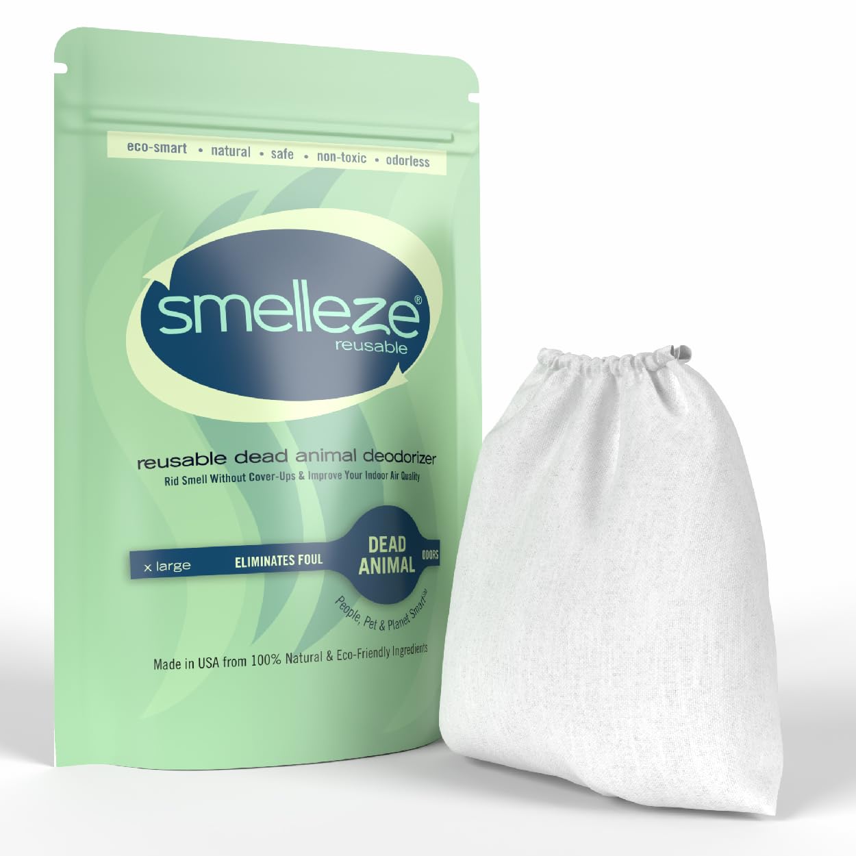 Smelleze Dead Animal Odor Eliminator For Strong Odor Removal - Eliminate Dead Rodent & Wildlife Smell - Safe Indoor & Outdoor Use, Natural Odor Remover, Fresh & Effective - 1 Pouch.