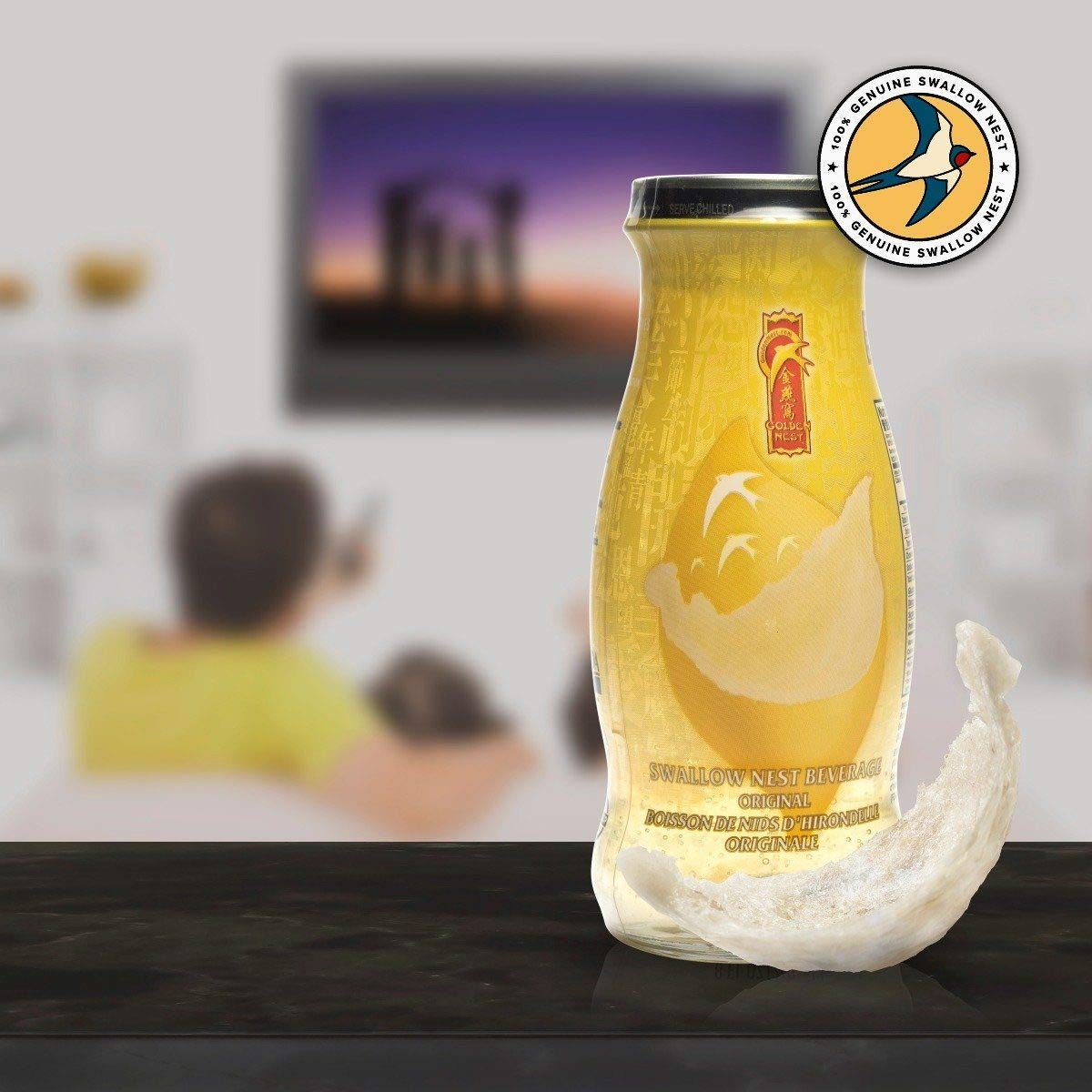 Golden Nest Premium Bird Nest Drink, Swallow Bird Nest 100% Natural - Made In Usa, (??) 12 Bottles X 240 Ml (8Oz) (Original)