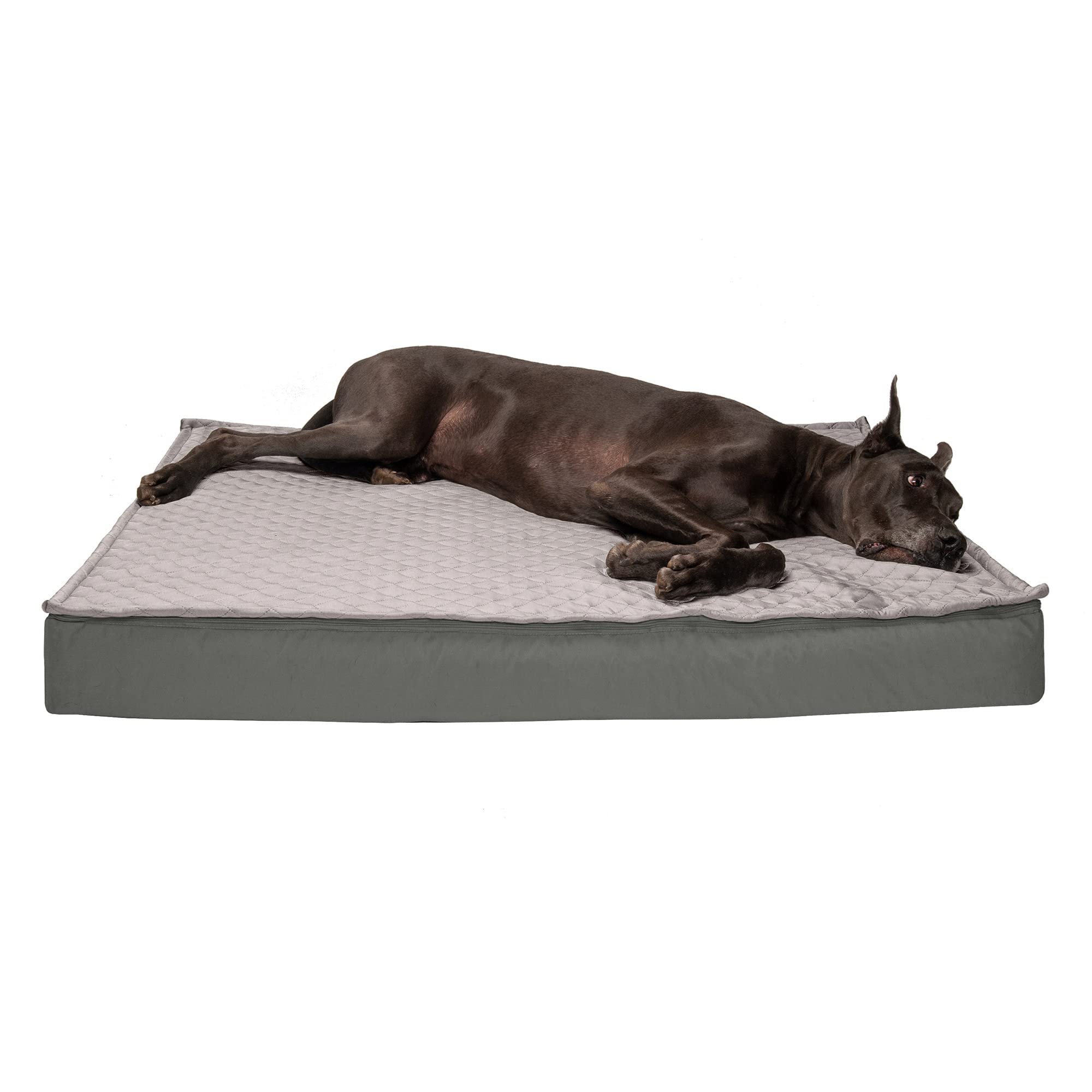 Furhaven Water-Resistant Cooling Gel Dog Bed for Large Dogs w/ Removable Quilt Top & Washable Cover, For Dogs Up to 125 lbs - In