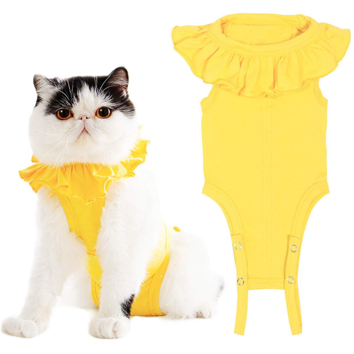 Cat Recovery Suit For Abdominal Wounds And Skin Diseases,Breathable Surgical Recovery Shirt After Surgery Wear Anti Licking Wounds,E-Collar Alternative For Female Cats Kitten(Rsc01-Yellow-M)