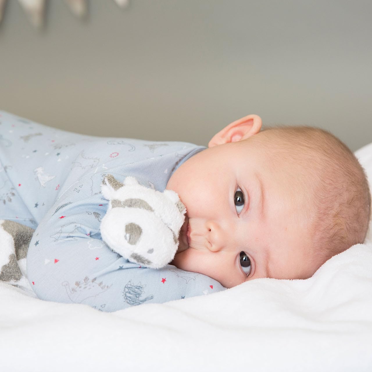 Angel Dear - White Cow, Blankie, White Cow With Grey Spots, 1 Count (Pack Of 1)