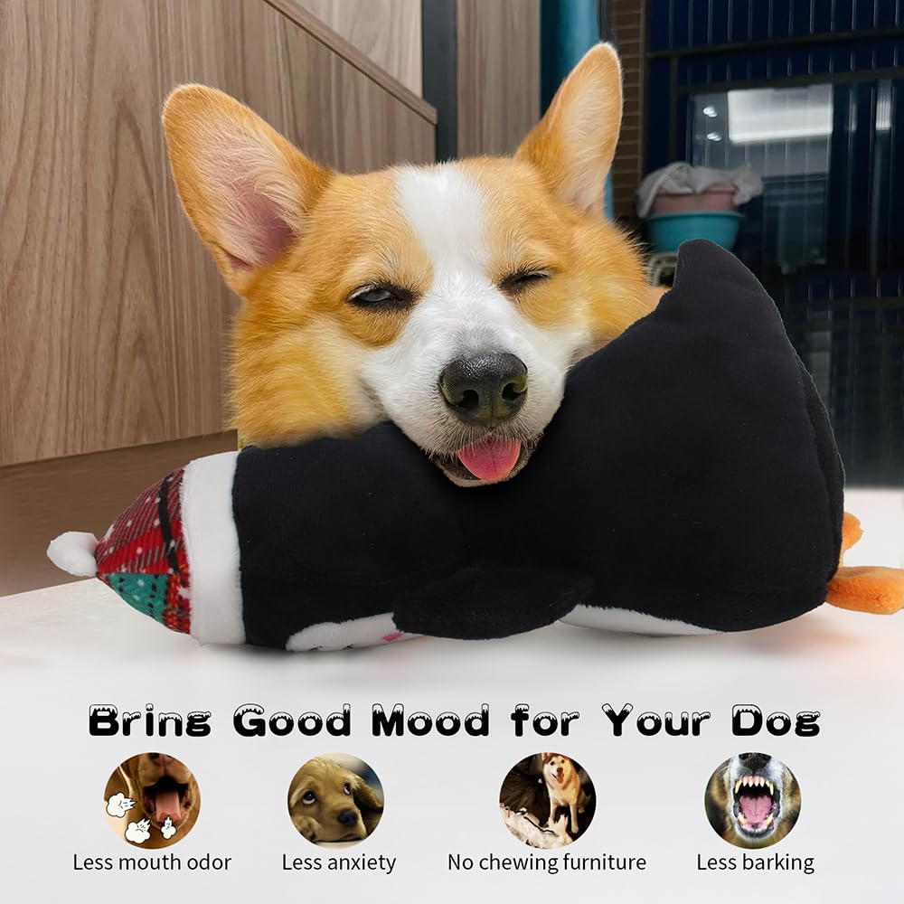Pelteflu Dog Squeak Toys For Small, Medium & Large Dogs, Tough Chew Toy For Teething & Chewing, Durable Interactive Puppy Gifts,