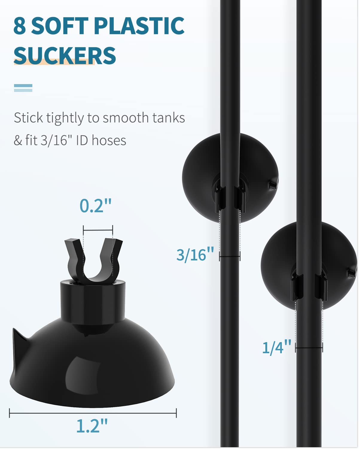 Pawfly 25 Feet Black Airline Tubing Set for Aquariums - PVC Material with Suction Cups, Connectors, and Check Valves