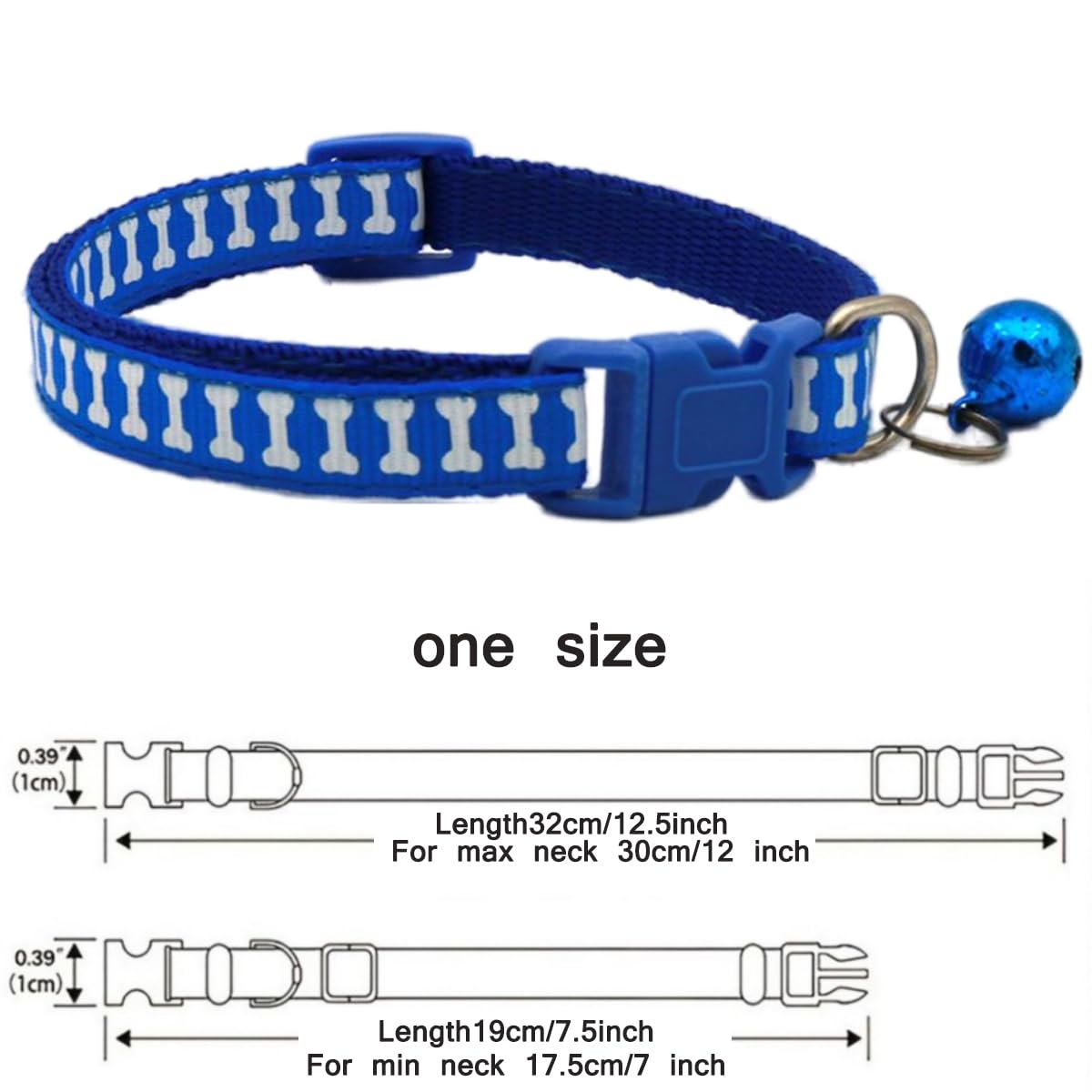 Small Puppy Collar With Bell, Soft Nylon Identification Royal Blue Dog Collars With Bells For Xxs Xs Small Tiny Little Pet Cat F