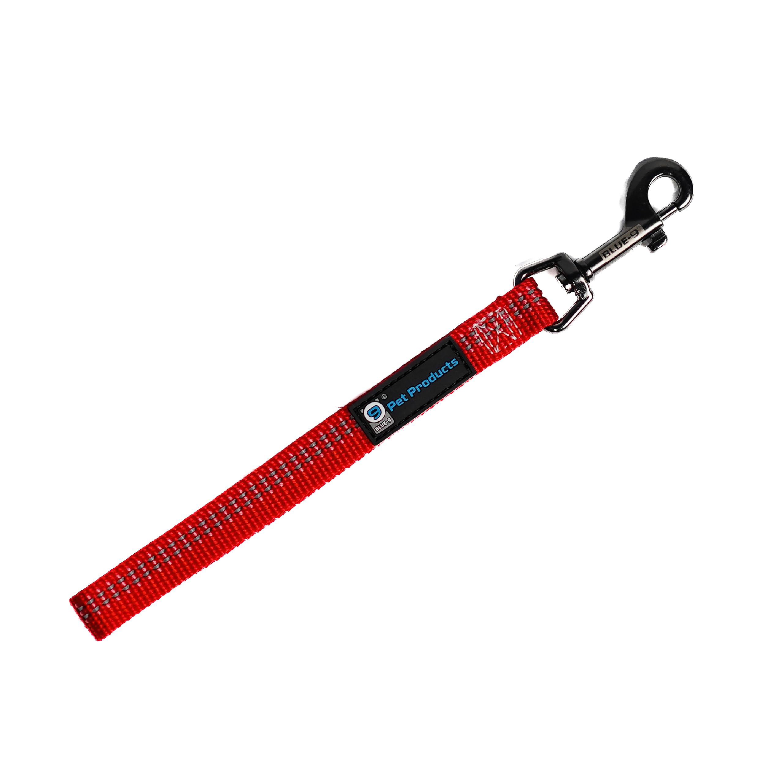 Blue-9 Reflective Dog Training Leash, 9 Inch Tab Lead With 3M Reflective Stitching For Obedience, Recall, And Agility Training, 