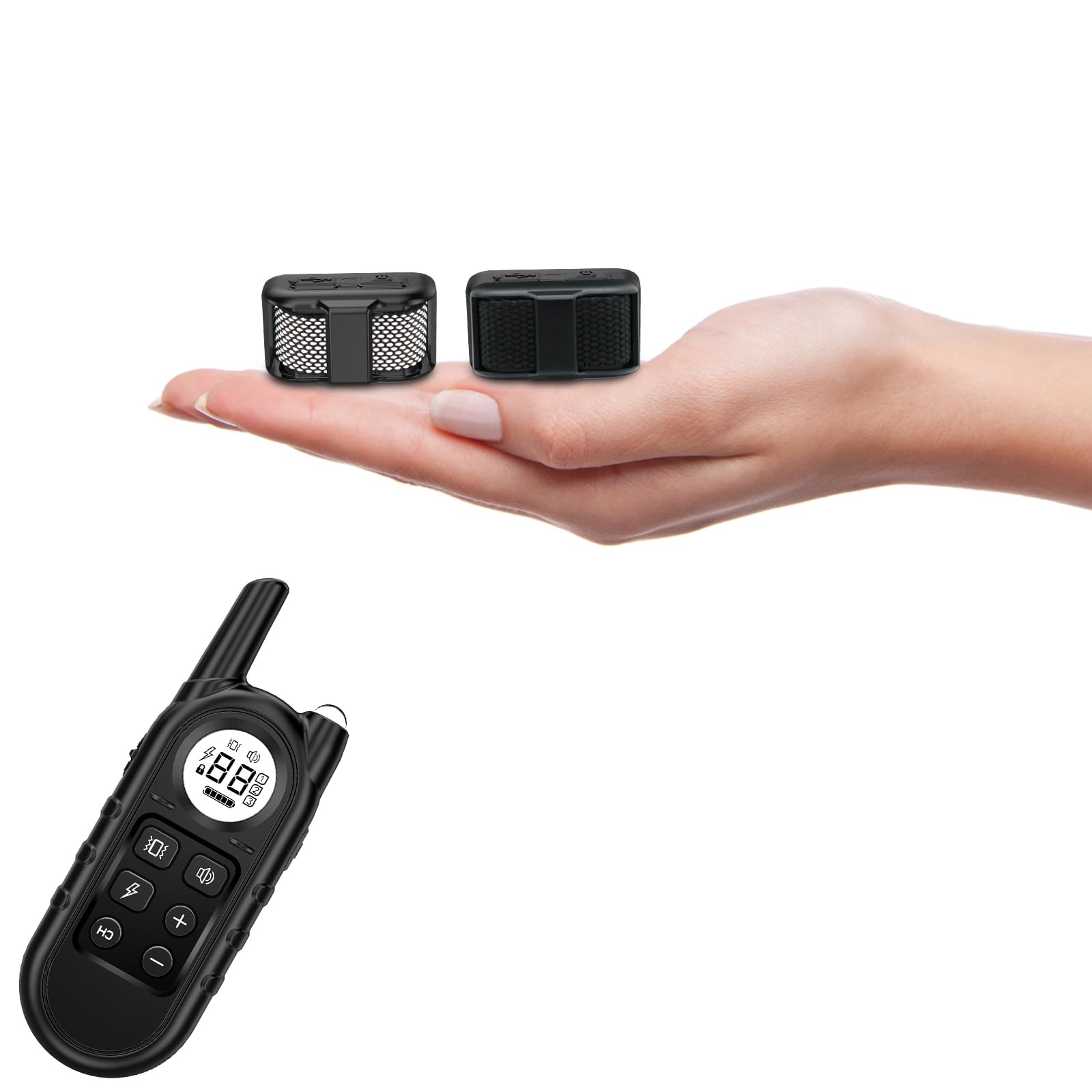 Tiniest Dog Shock Collar For 2 Dogs, Lightest Dog Training Collar With Remote For 2 Small Dogs 5-15Lbs & Medium Large Dogs/Puppi