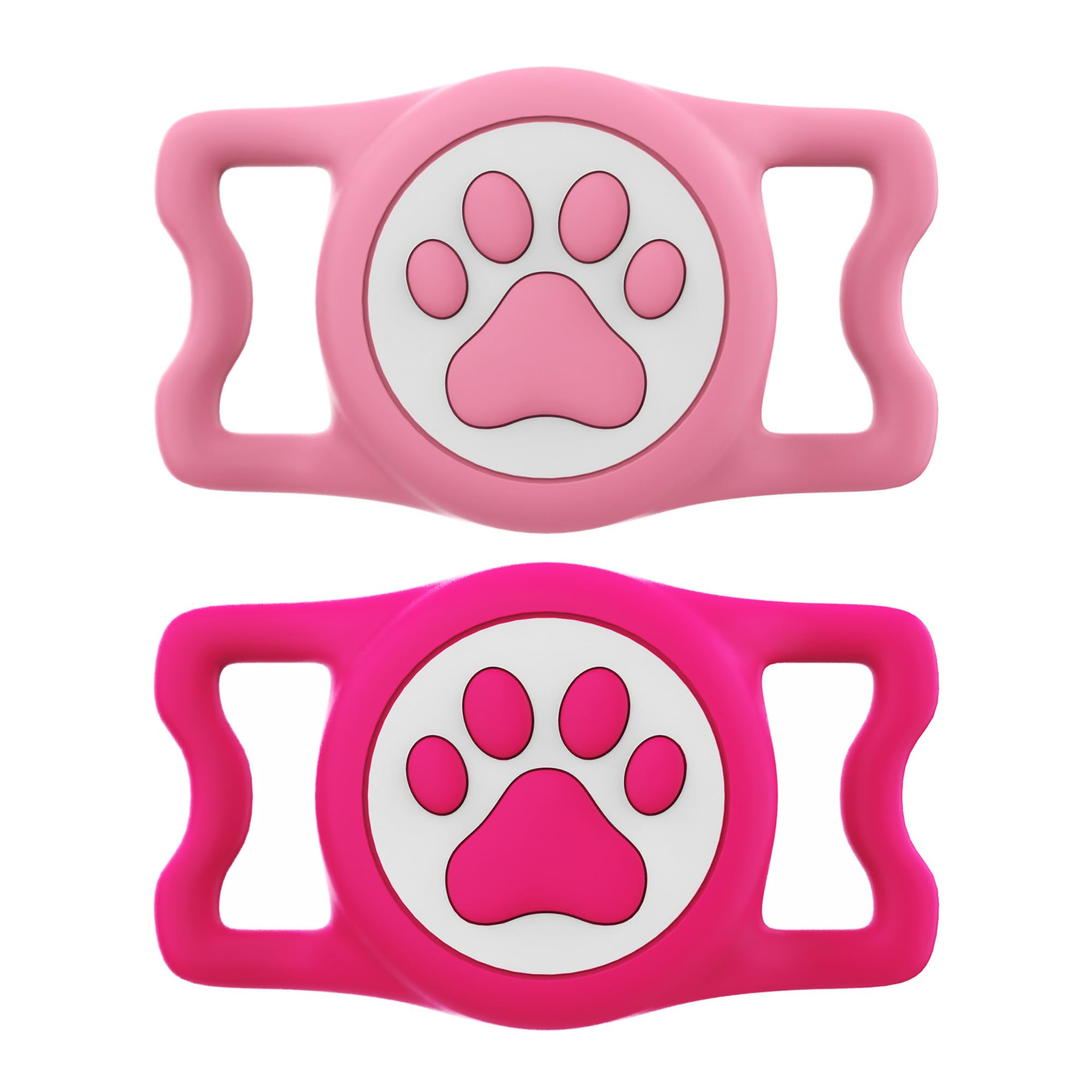 ilFindYou IP68 Waterproof for AirTag Dog Collar Holder, Silicone Dog Air tag Holder for Apple Air Tag (Pink&Rose)