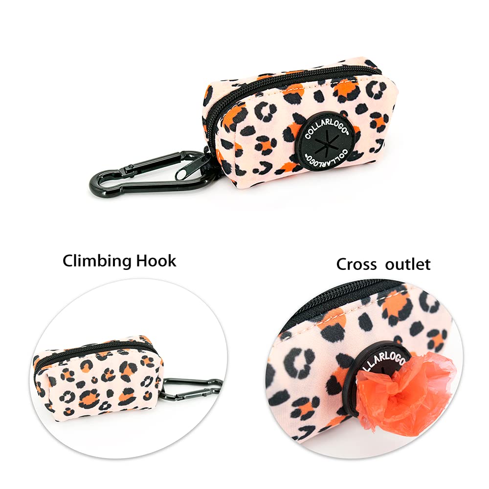 Coowone Dog Harness And Leash Set With Poop Bag Dispenser -Soft Mesh Adjustable And No Pull Dog Harness For Small Medium Large Dogs (L (Neck 14.5'-20'; Chest 18.5'-27'), Orangeleopard)