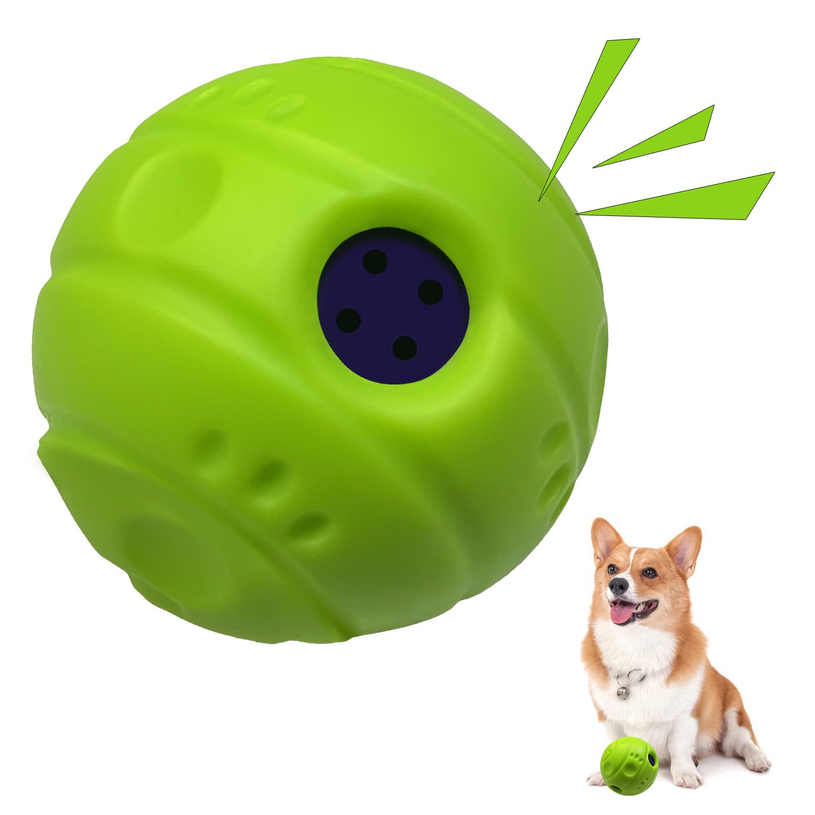Shake And Laugh Dog Toys Ball, Interactive Dog Ball, No Paint, Gibbering Sound With Surface Concave Lines, Xs, 2.75 In (7 Cm)