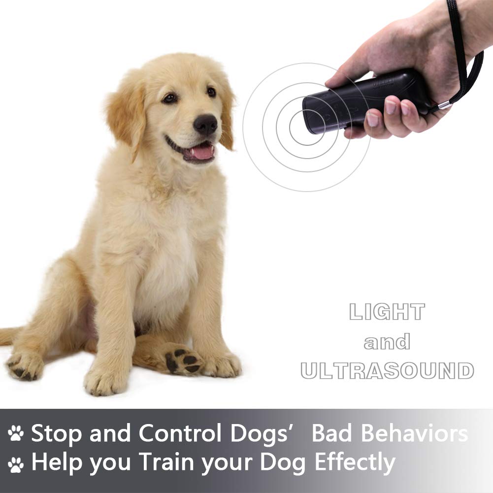 Oyefly Handheld Dog Trainer, 3 In 1 With Led Flashlight,Bark Stopper Dog Trainer Devices Training Tool/Stop Barking(Black)