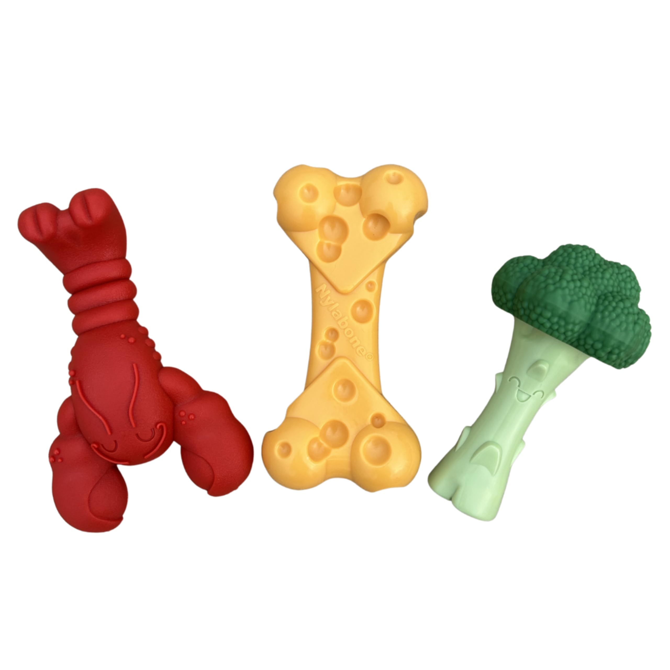 Nylabone Power Chew Dog Chew Toy Pack Bundle - Fun & Cute Dog Toys for Aggressive Chewers, Tough Dog Toys, Lobster, Cheese, and 