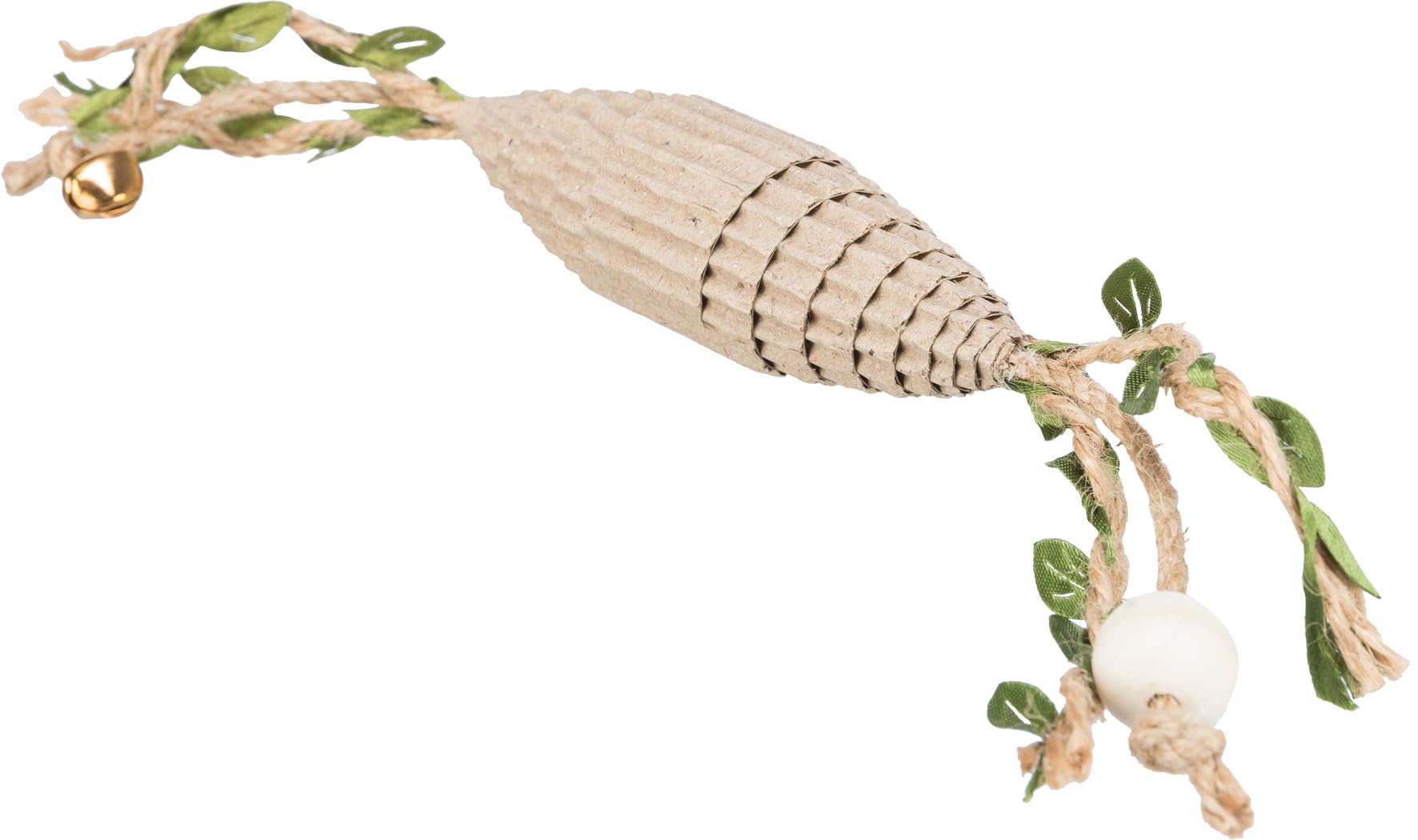 Trixie Rugby Ball Cat Toy With Bell  EcoFriendly Cardboard & Hemp Interactive Toy | Encourages Scratching, Training, And Activ