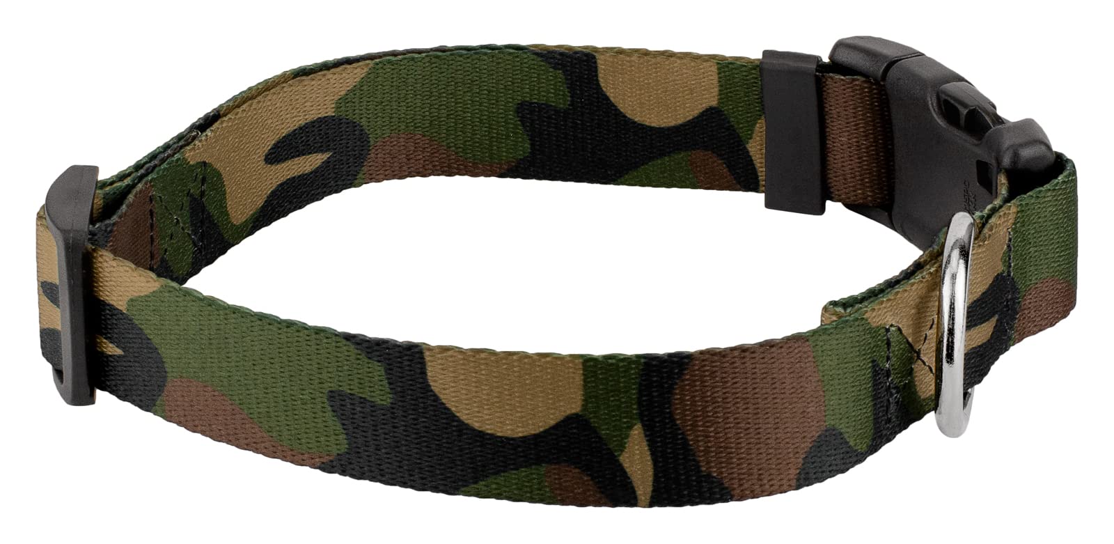 Country Brook Petz - Woodland Camo Deluxe Dog Collar - Made In The U.S.A.- Camouflage Collection With 16 Rugged Designs (1 Inch, Large)