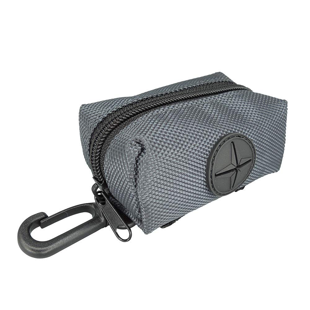 Petopt Dog Poop Bag Holder Leash Attachment,Heavy Duty Waterproof, Fits Any Dogs Running,Walking,Hiking Accessory (Dark Gray)