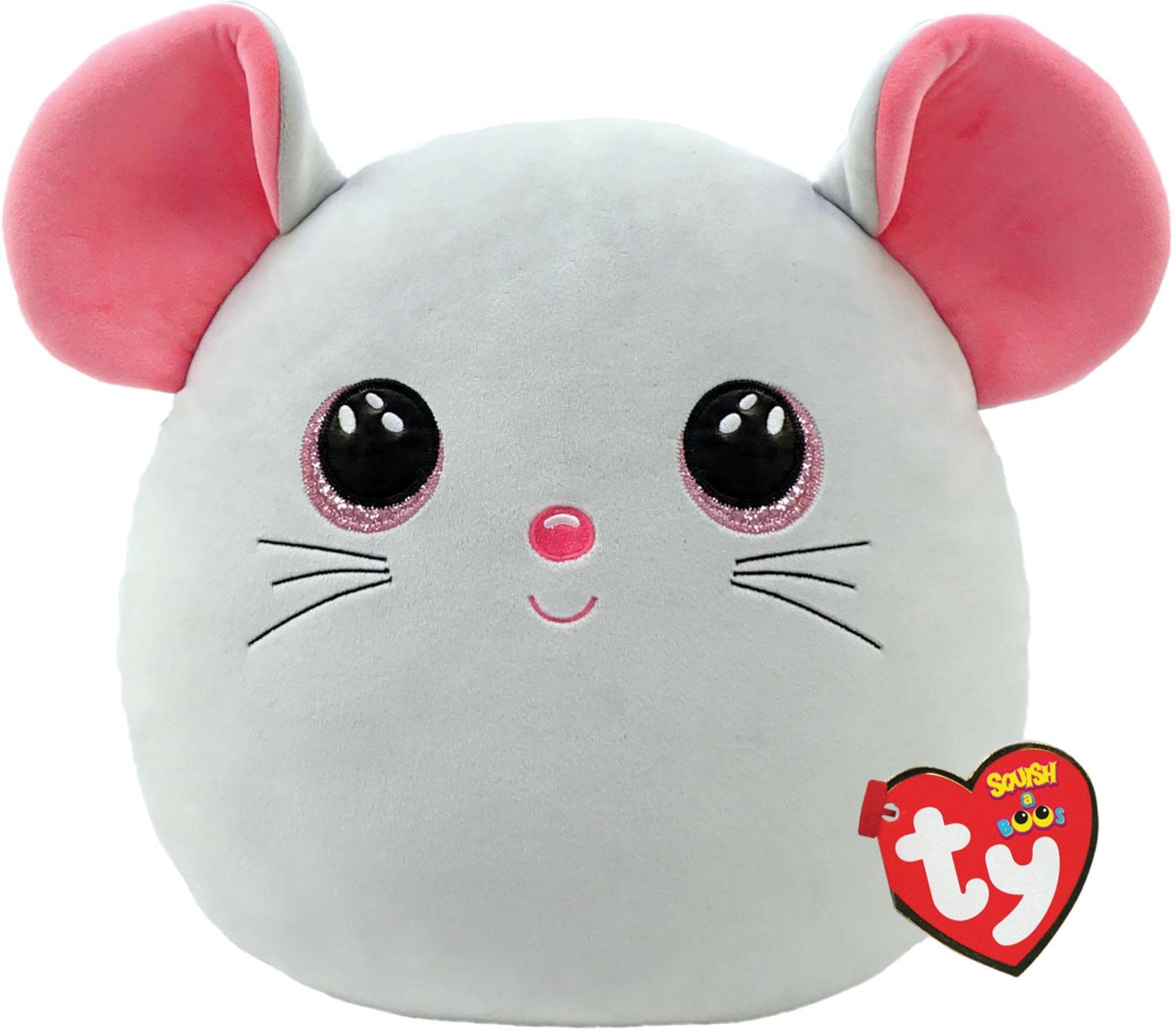 Ty Toys Squish A Boo Mouse Catnip - 20 Cm White/Pink 2009137