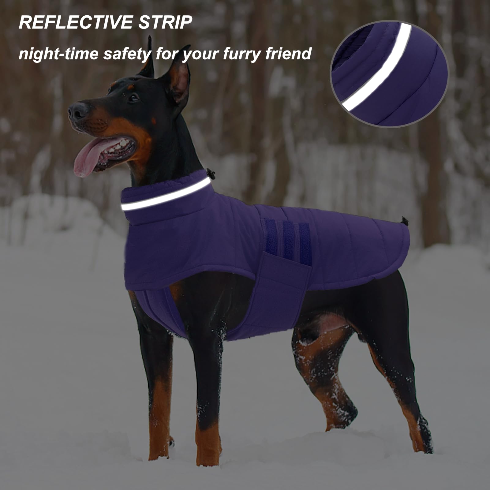 Mklhgty Dog Coat - Waterproof Snow Jacket, Warm & Windproof, Reflective, Adjustable Turtleneck For Small To Large Dogs