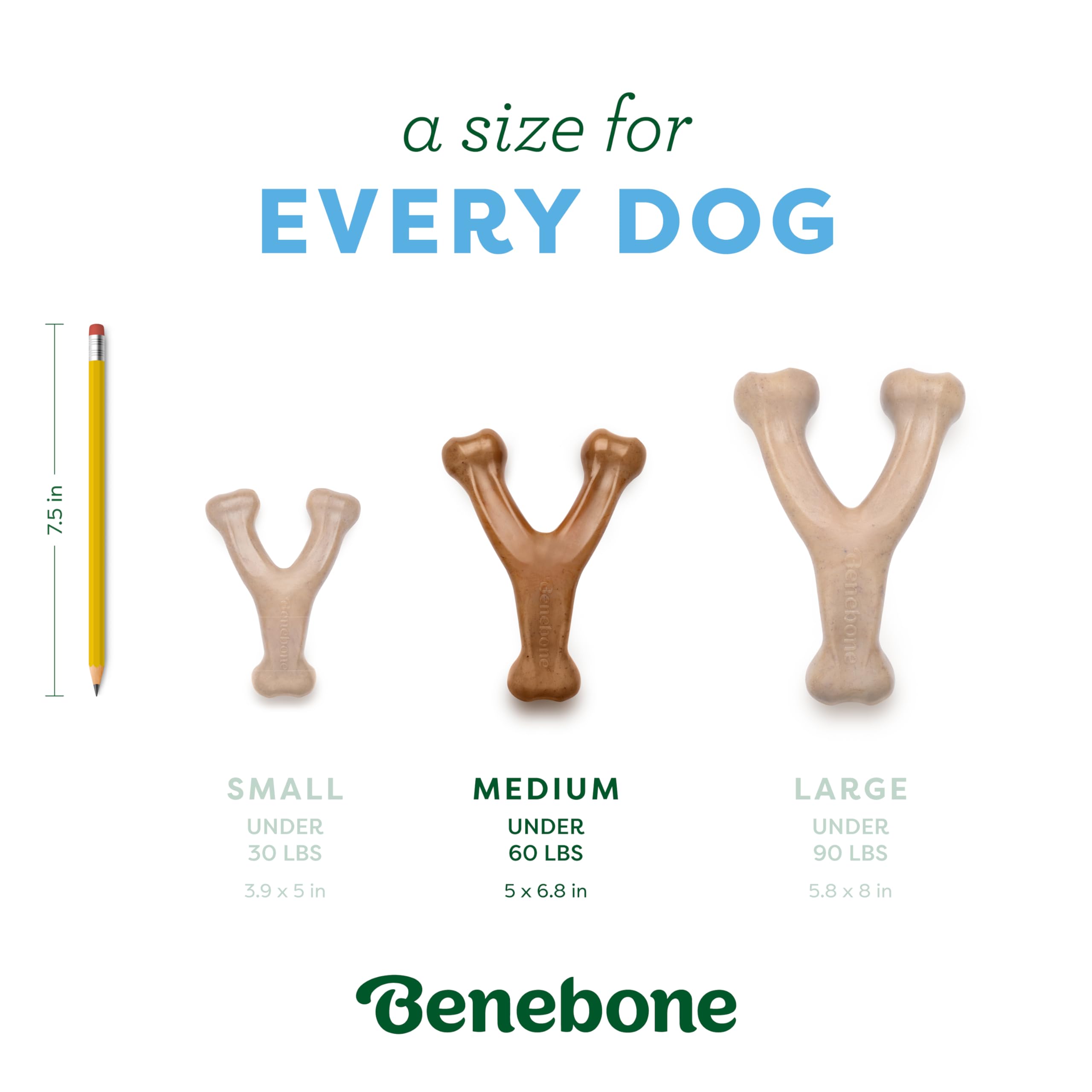 Benebone Wishbone Durable Dog Chew Toy for Aggressive Chewers, Duck, Made in USA, Medium