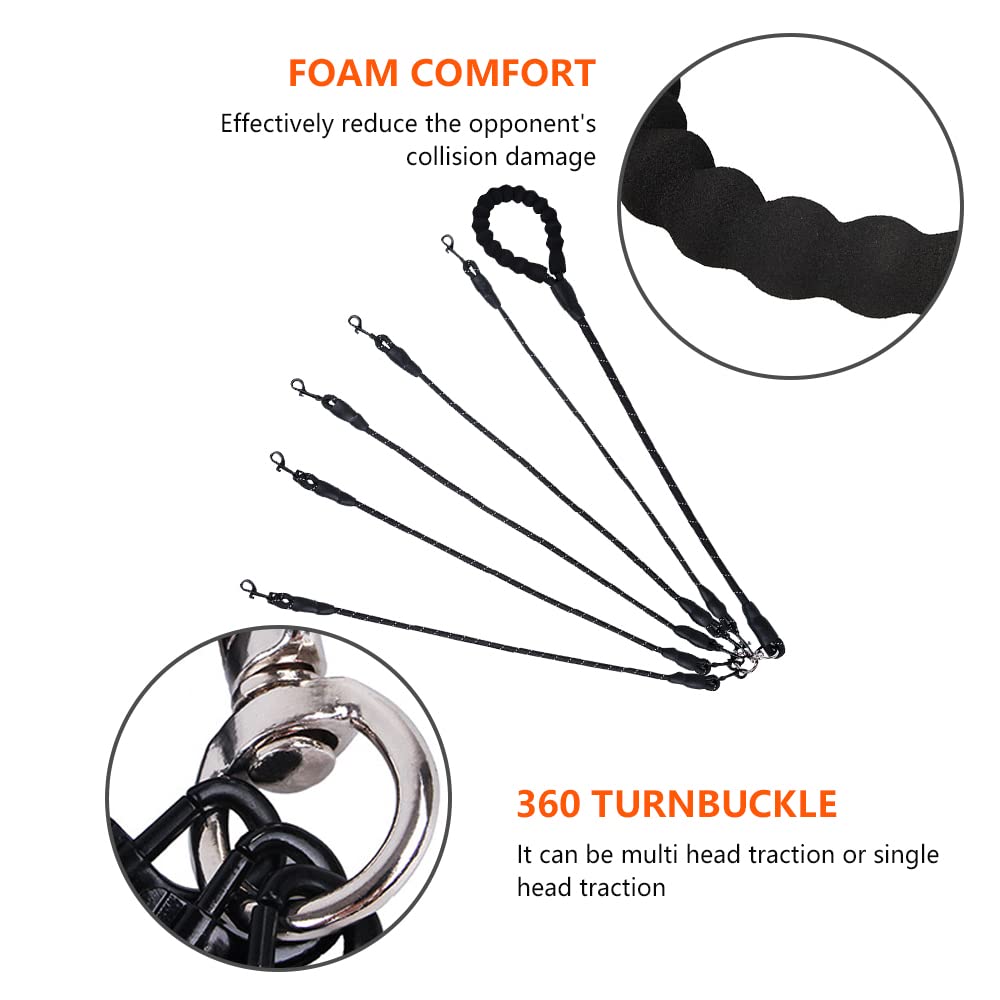 Five Dog Training Leash With Reflective, 360 Swivel No Tangle, Comfortable For Large Medium Small Dogs (Blue, Five Leashes)