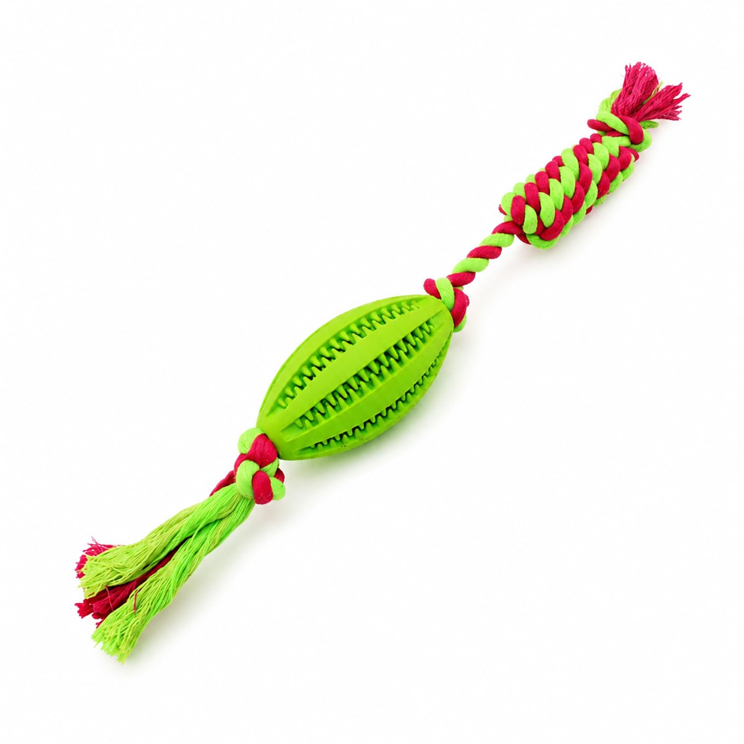 Emily Pets Dog Treat Dispensing Rope Tug Toy With Rubber Rugby Ball  Interactive Chew Toy For Small, Medium & Large Dogs, Puppy