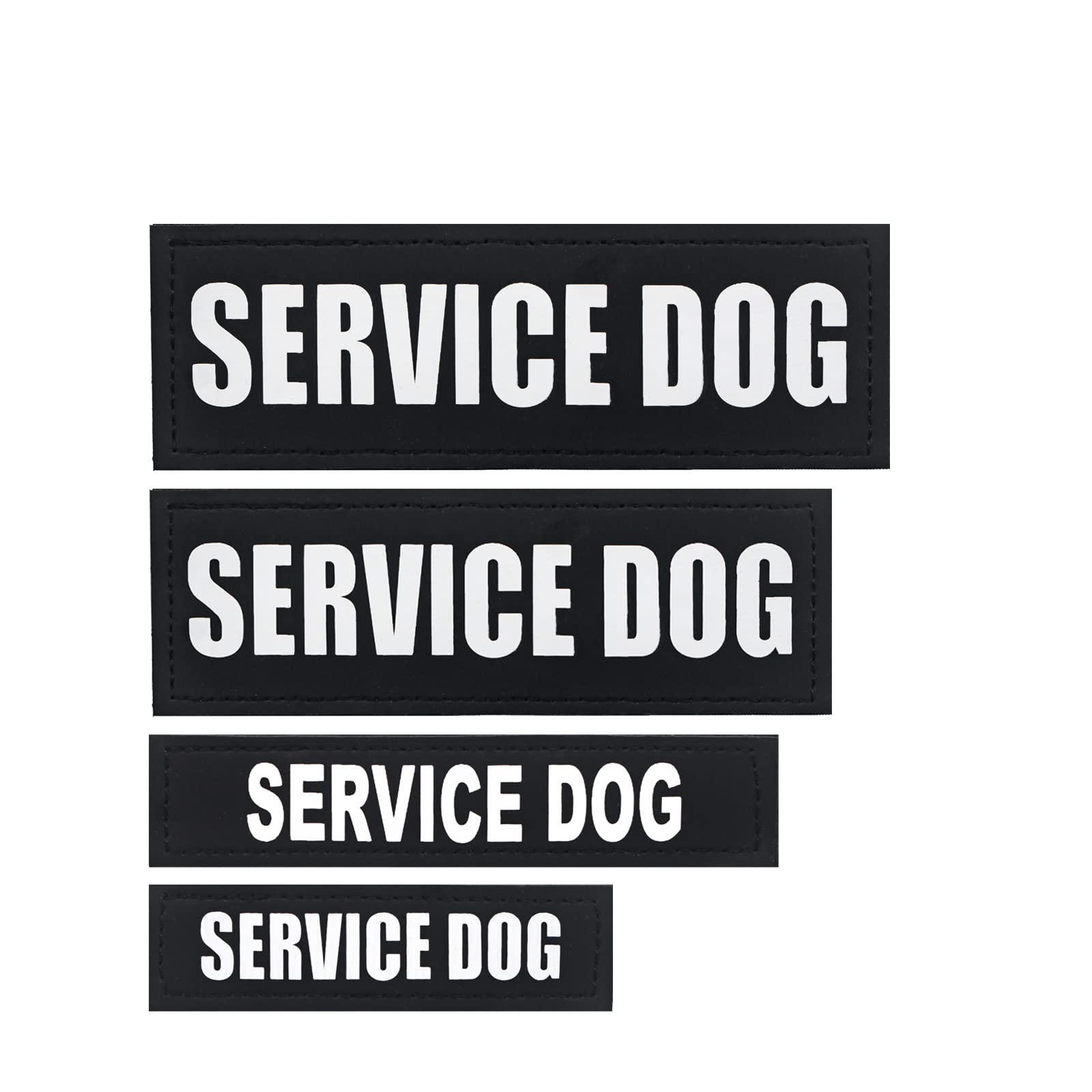 2Pack Service Dog Patches, Removable Vest Patches For In Training Dogs, Hook Backing Dog Harness Patch, Black, Xs